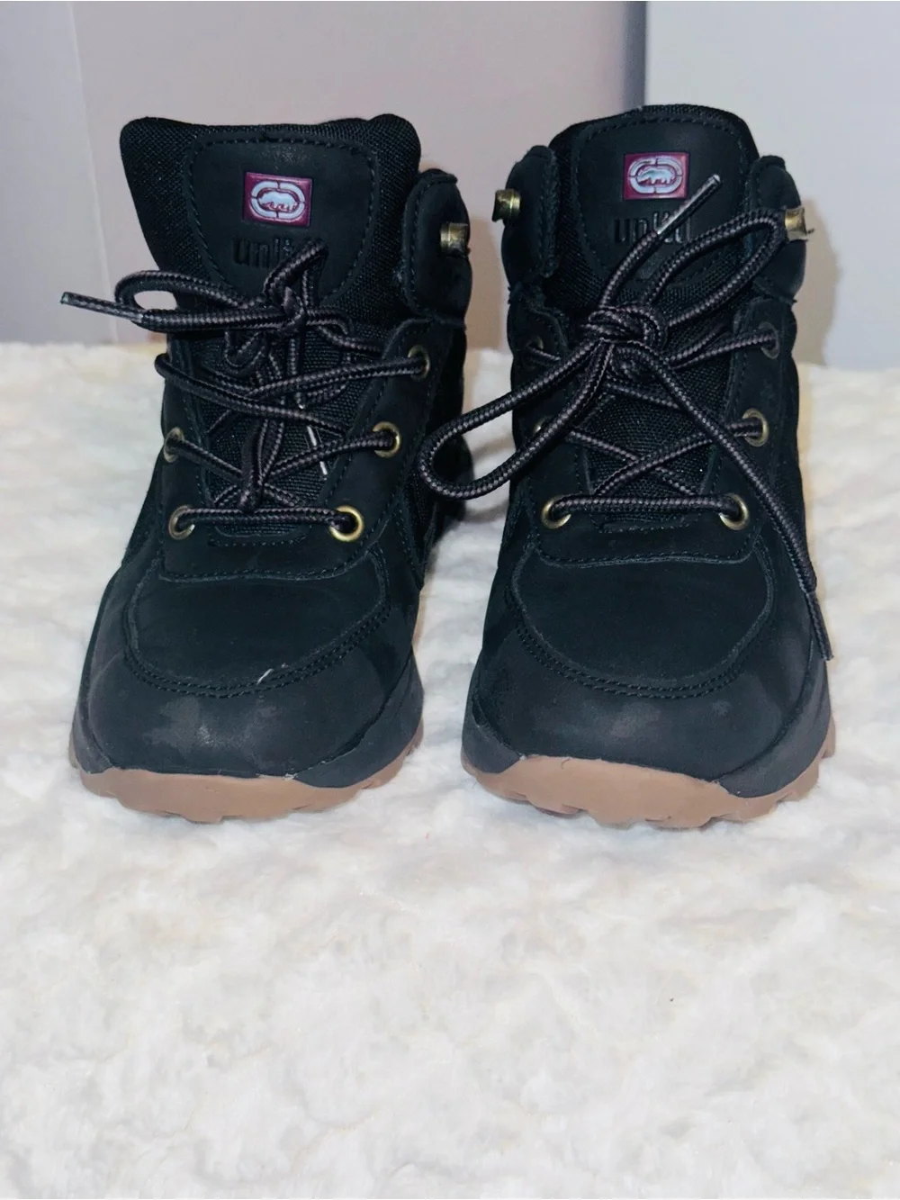 Ecko Unlimited Kids Black Winter Boots with Brown Outsole